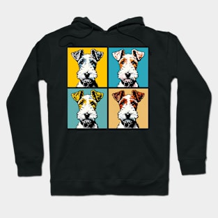 Pop Retro Wire Fox Terrier Art - Cute Puppy Hoodie